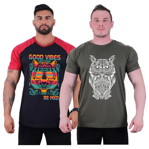 Kit 2 Camisetas Tradicional Masculina Clássica MXD Conceito Básica Camisas Estampas Algodão (P, Opção 05)