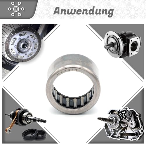 Parts and Parts Nadelhülse HK1814 18x24x14mm, Hochpräzise, hochbelastbar, reibungsarm, langlebiges Nadellager für Automobile, Maschinen und mechanische Geräte