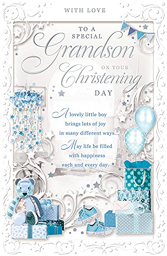 Xpress Yourself Grandson On Your Christening Day Opacity Card Image