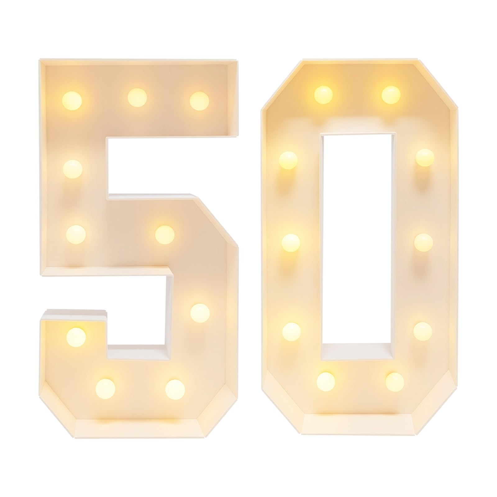 Donened Light Up Numbers, 100cm Warm LED Number Lights (50)