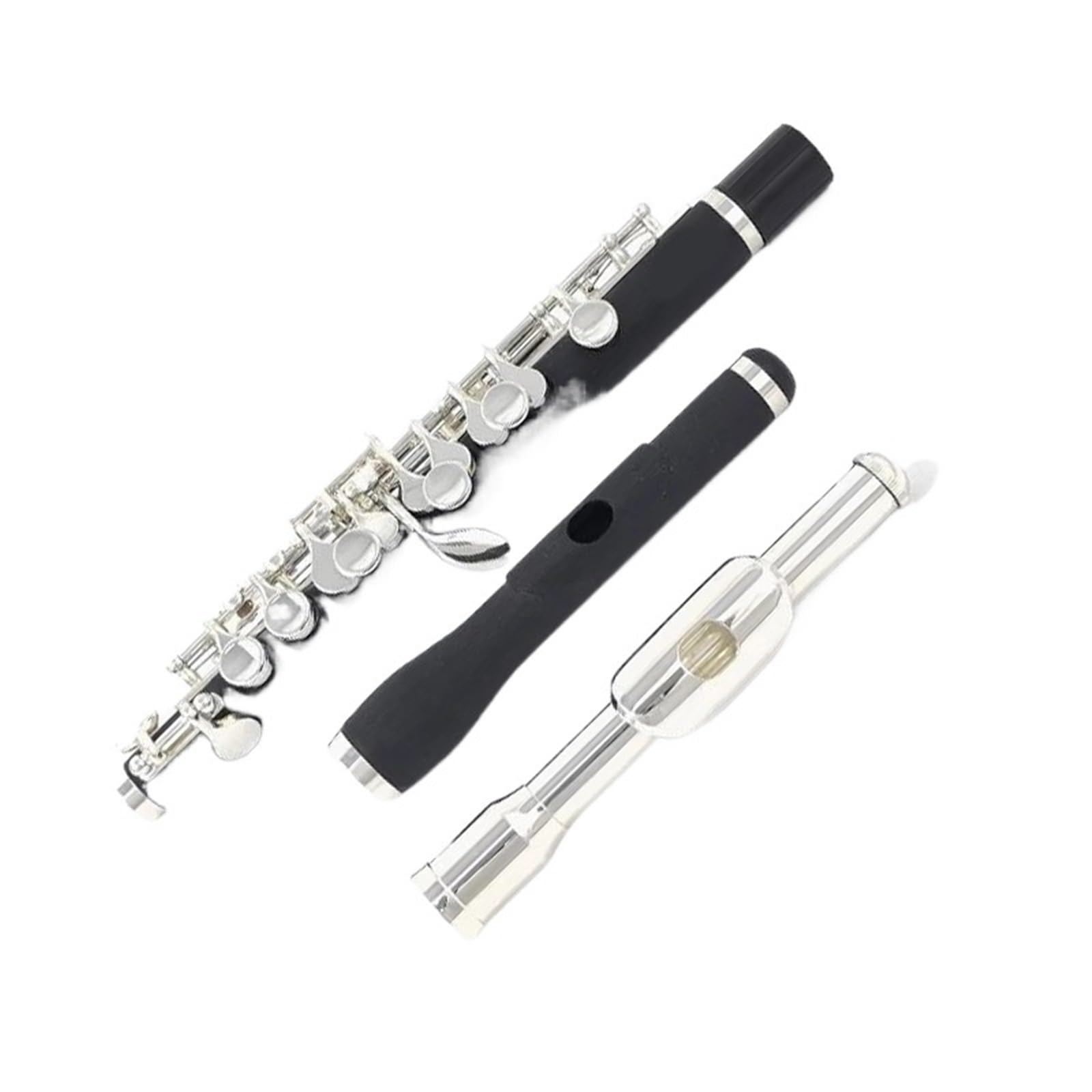 Flauta Llave C Piccolo Cuerpo de alpaca Material Resina ABS Plateado