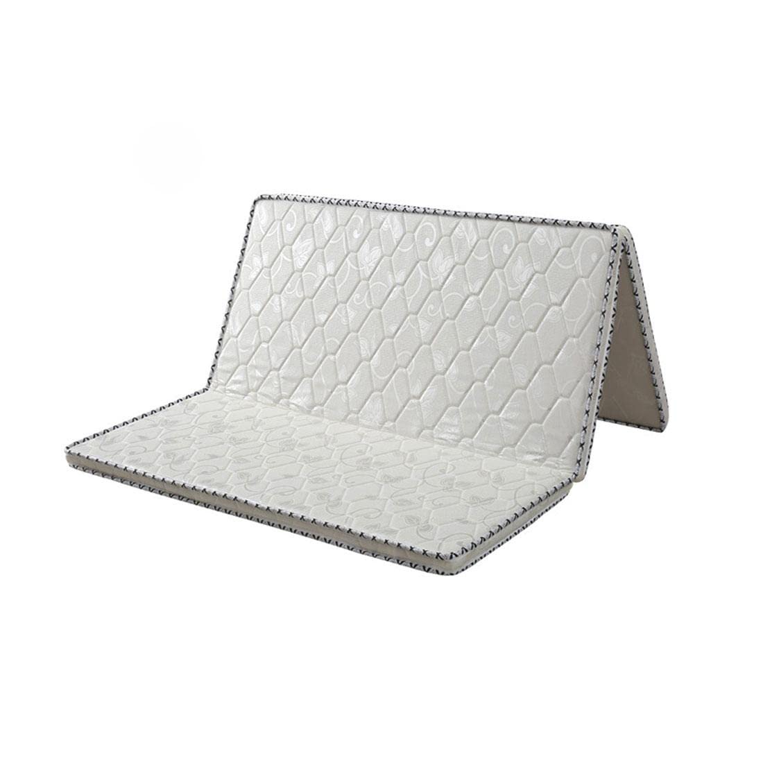 YXIAOL 5CM Thicken Natural Coir Hard Mattresses Single Doubl Foldable Tatami Mattress Travel Bed Mattress With protective Travel Cover VIIPOO,White-90CM*200CM