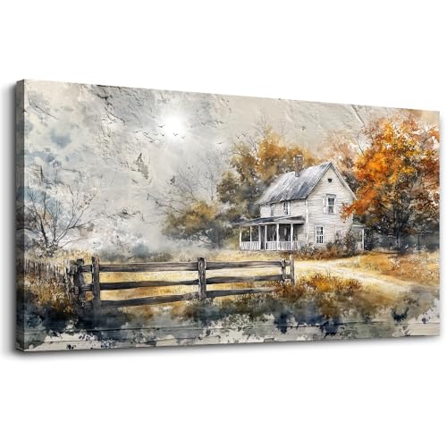 KELIYUAN Canvas Wall Art For Living Room Bedroom Wall Decor Home Office Dining Room Abstract Ink Landscape Painting Painting Room Hallway Prints Retro style Artwork Picture Wall Decoration 20x40 In