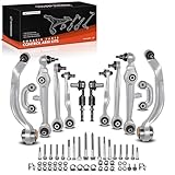 A-Premium Suspension Control Arm Kit Ball Joint Tie Rod Sway Bar Link for Audi A4 A4 Quattro A6 Quattro S4 1996-2001 Volkswagen Passat 1998-2002 13-PC Set