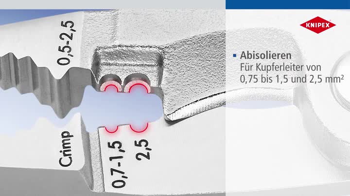 Knipex Elektro-Installationszange verchromt, isoliert mit Mehrkomponenten-Hüllen, VDE-geprüft 200 mm 13 96 200 – Bild 8