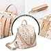 NEICOA Fashion Backpack Purse for Women Designer Convertible Travel Backpack Vegan Leather Shoulder Bag with Wallet for Ladies 2psc (Club White)