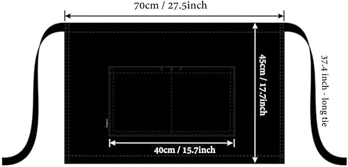 Miniatura 3 de LISSOMPLUME Delantal de bistró de cintura corta para sostener el libro del servidor, bolígrafo, tarjetero