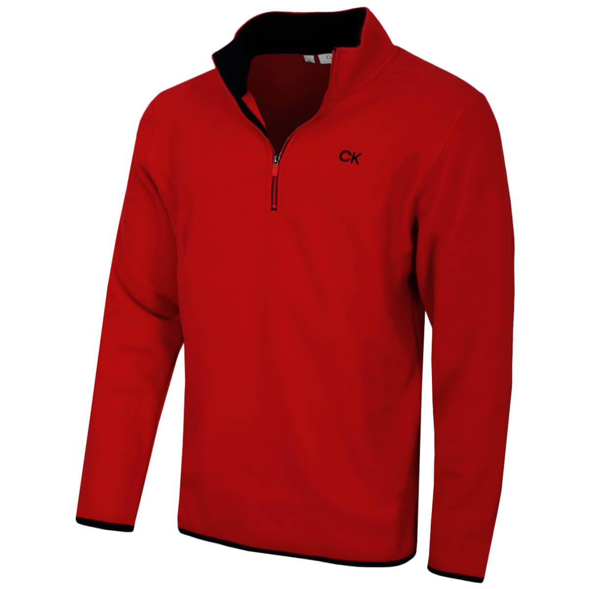 Calvin Klein Men's Red Polar Fleece 1/2 Zip Sweater - Xxl