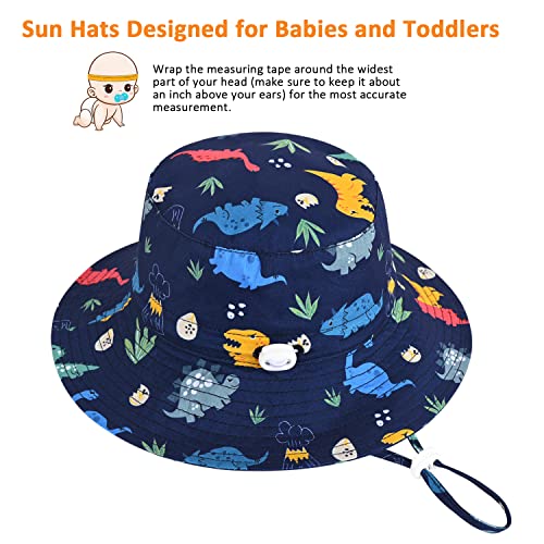Baby Boy Sun Hat, Summer Beach Upf 50+ Sun Protection Hats, Toddler Kids Wide Brim Sun Hats Cap（12-24 Months Navy-Blue #TOP1