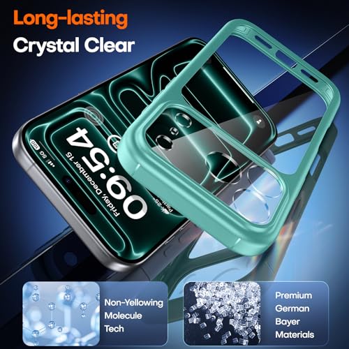 Image of TAURI for iPhone 17 Pro Max Case, with Screen Protector, Green