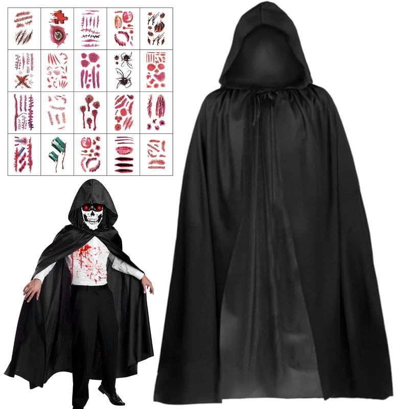 Set De Capa De Vampiro/diablo Para Niños – Incluye Capa Reversible De 90 Cm, Sombrero Y Antifaz, Para Halloween Y Fiestas