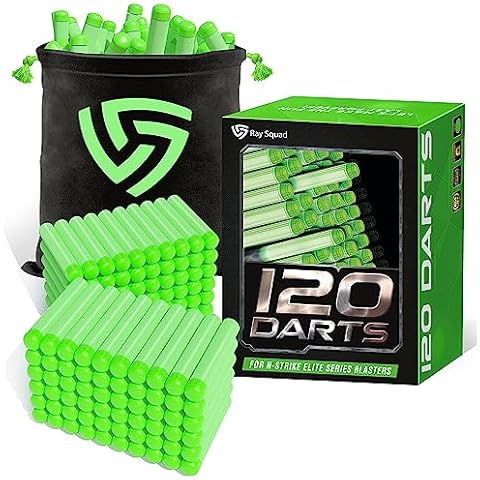 (120 Pack) Ray Squad Zombie Nerf Green Darts - Nerf Compatible Foam Toy Elite 2.0 Darts, Nerf Ammo Bullets, Nerf Refill Darts, Nerf Bullets Cover