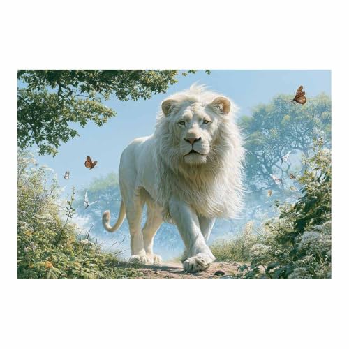 Peinture sur Toile Maison de haute qualité représentant de grands lions blancs sauvages