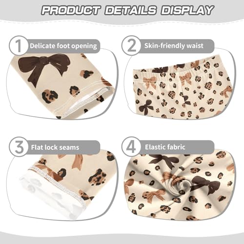 ALAZA Girls' Leggings Children's Yoga Pants Skinny Printed Dance Leopard Bow Comfortable 4T2