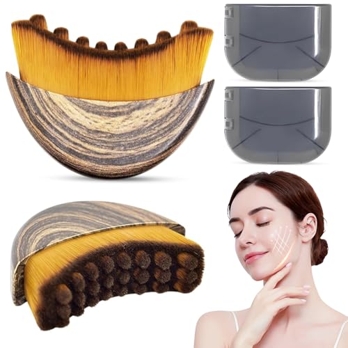 Ferizzia 2 Piezas Cepillo Facial de Contorno Linfático, Masajeador de Drenaje Linfático, Cepillo Facial de Cepillado en Seco, Diseñado Ergonómicamente, para Escultura de Cara, Barbilla y Mandíbula