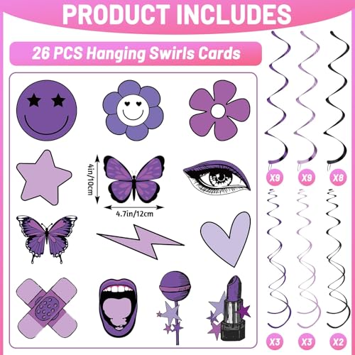 Image of Music Hanging Swirl for Singer Birthday Party Decorations Pop Theme Swirl Ceiling Girl Singer Theme Party Ceiling Hanging for Music Birthday Baby Shower Fans Celebration Supplies