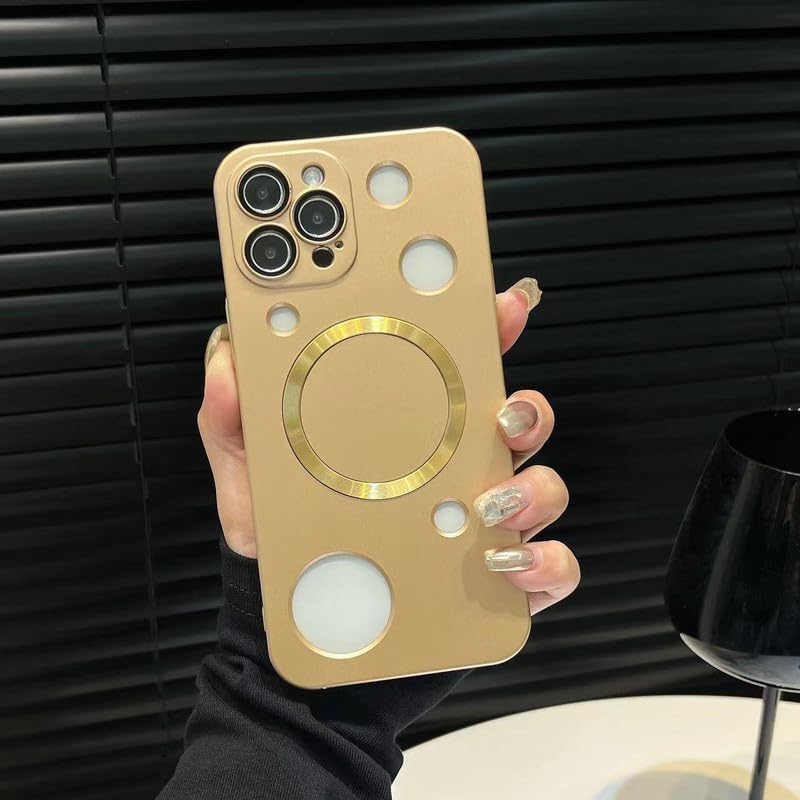 LuxuryKase LK107 Star Hole Camera Lens Protector Case Cover for iPhone 11 Pro Max (PC | Gold)