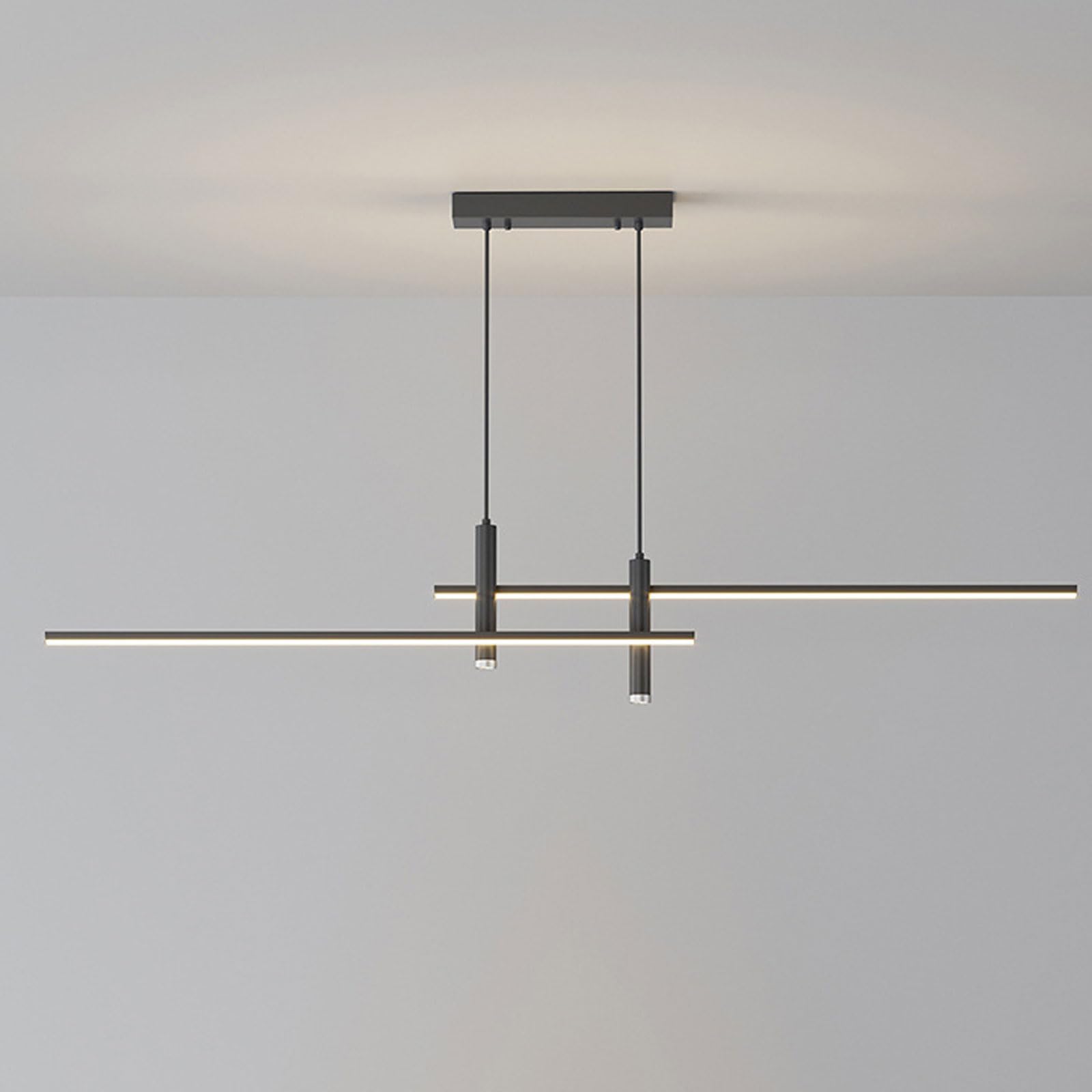 Lampadari a Striscia Lunga a Parola Singola Lampadari in Ferro Nordico atmosferico a Doppio Strato Lampadari a Sospensione a LED dimmerabili Bancone Bar Soggiorno Sala da Pranzo Apparecchio di