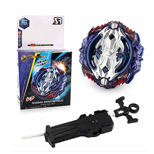 Set De 8 Peonzas Turbo Con Lanzador Y Giroscopio – Juego De Batalla 4D En Maletín, Color Azul, Material ABS Y Aleación