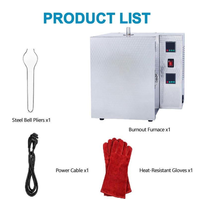 Horno EléCtrico CeráMica FundicióN Joyas, Horno Molde Yeso, 1500w con Control Pid, FusióN Cera Y Metales, para Laboratorios Y Talleres DoméSticos C.Two-in-OneModel