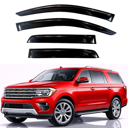 Image of KPY Rain Guards Fit for 2018-2025 Ford Expedition, Out-Channel Window Visors Vent Wind Deflectors 4PC, Car Accessories for 2018-2025 Lincoln Navigator