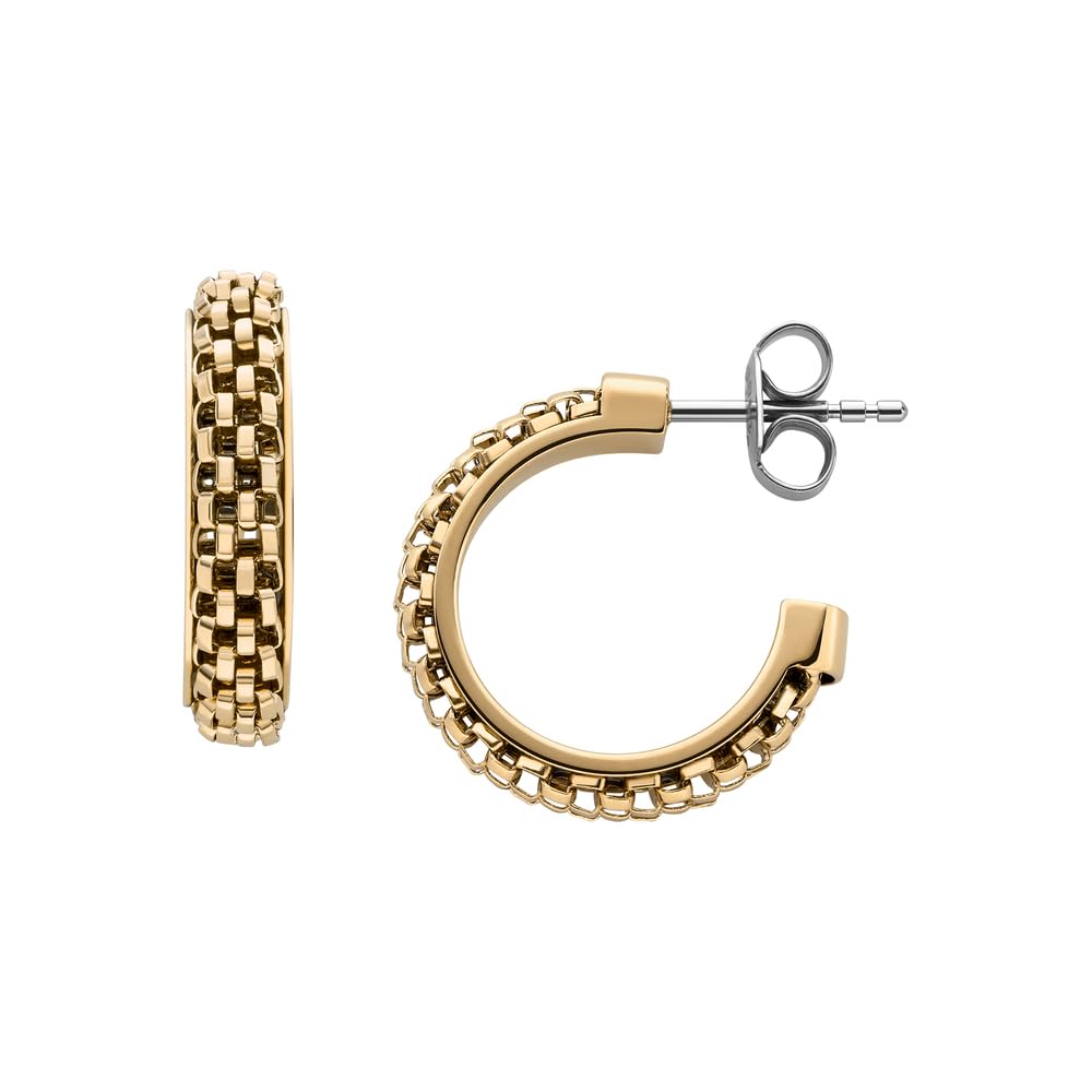 Skagen Damen Gold Ton Edelstahl oder Halbedel mit Post-Verschluss Ohrringe