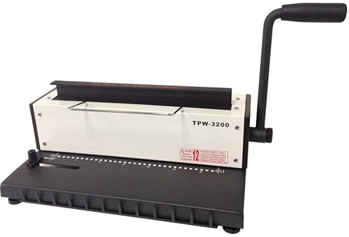 TPW-3200 Máquina perforadora y encuadernada; alambre de doble bucle de paso 3:1; 120 hojas, 9/16 pulgadas Capacidad máxima de encuadernación de