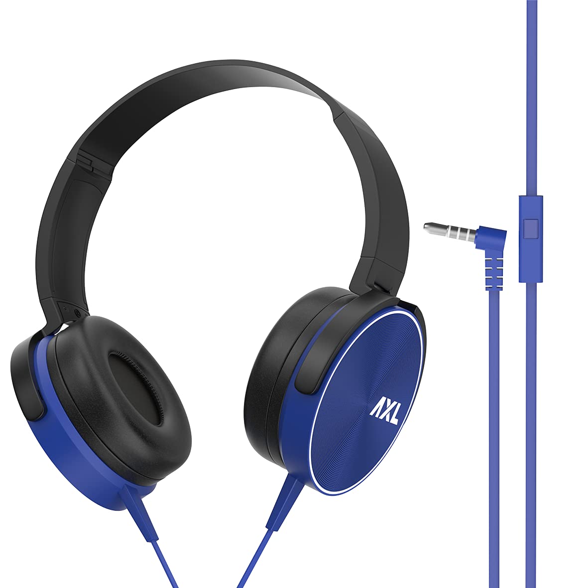 AXL AHP-02 Wired On-Ear Headphone with in line Mic, HD Sound and Cosy Padded Adjustable Earcups - Blue-picture-52