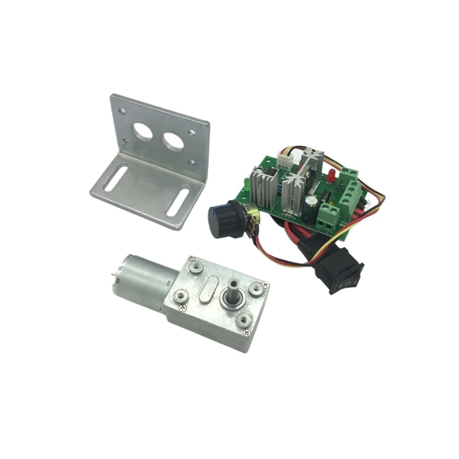 Motor de reducción de Velocidad de Gusano Motorreductor helicoidal JGY-370 de 6 V, Alto par, 12 V CC, Reductor de 12 V y Baja Velocidad, Motor eléctrico con autobloqueo(Package B,23RPM_12V)