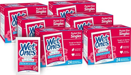 Wet Ones Singles Antibacterial Hand Wipes...