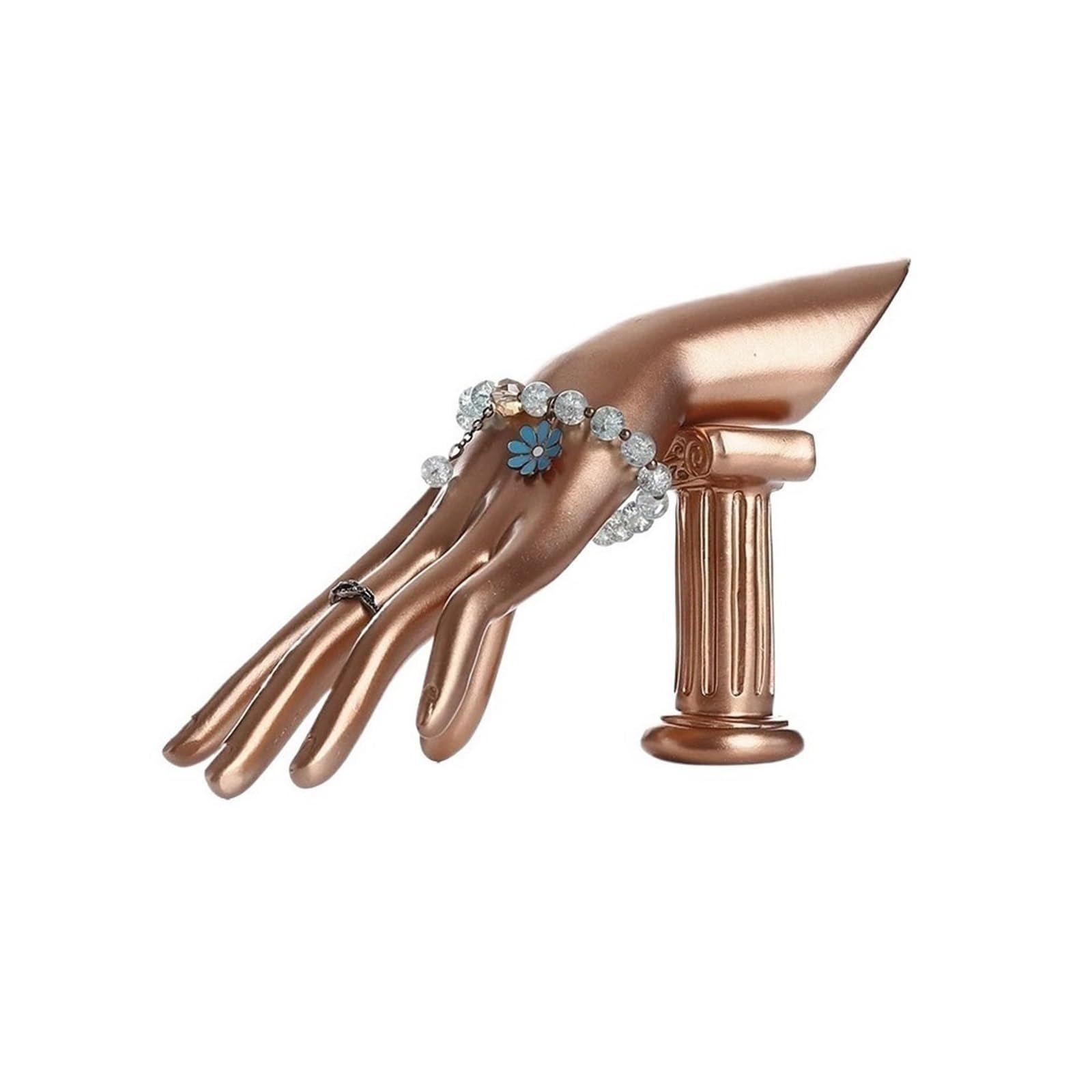 CJHFR472SG Jewelry Organizer Stands Resin Roman Column Base Mannequin Hand Jewelry Display Stand Watche Holder Jewelry Display Stand(Gold)