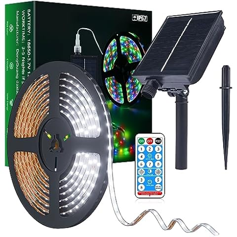 MIWATT 5M Solar LED Strip Lights with Remote Cover