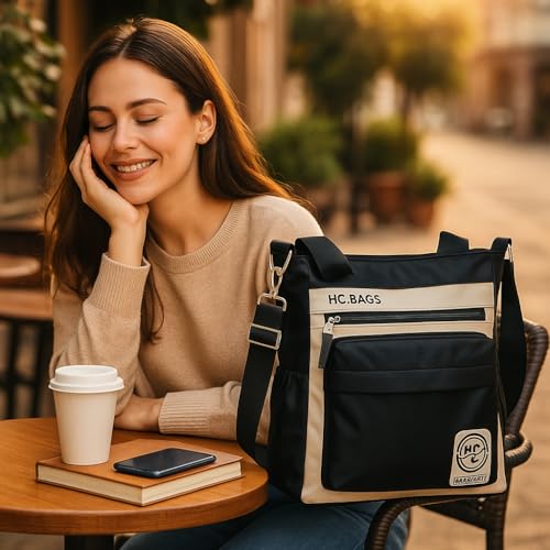 Somuch Luna Totey – Stylish Multi-Pocket Tote Bag for Women | Large Capacity Shoulder & Handbag | Waterproof PU Leather | Lightweight Travel, Work & Daily Use Bag (Black)