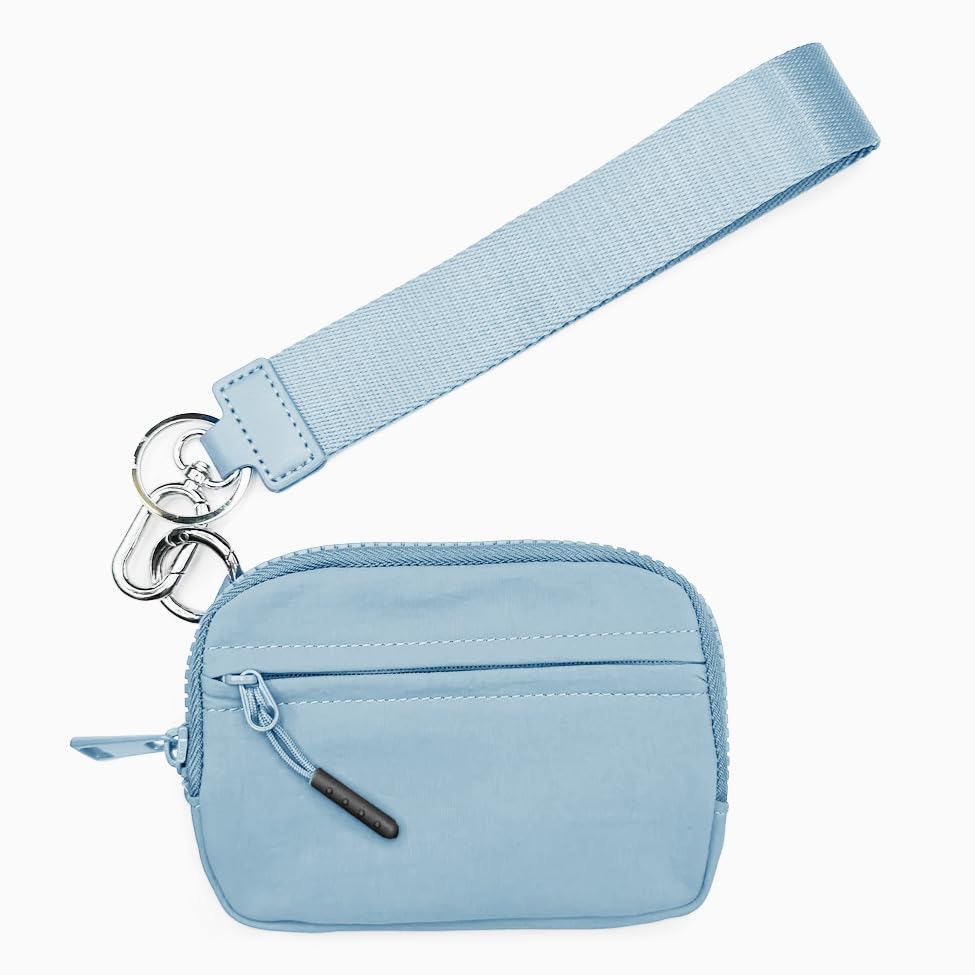 NaozhongNaozhong Iris Wallet 2nd Gen,Iris Wallets for Women,Rainbow Boutique LLC Iris Wallet,Iris Wallet Wristlet with Strap (Sky Blue)