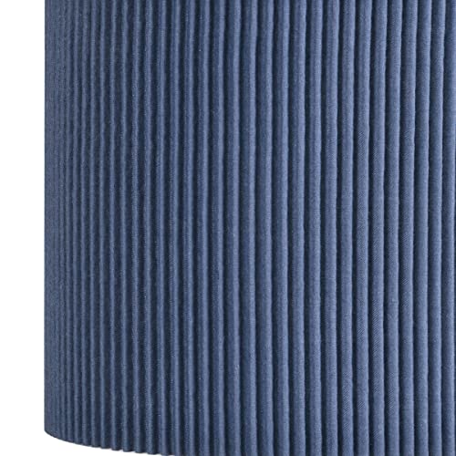 Lampwell Kette Clip-On Pleated Fabric Lamp Shades For Chandelier,Set Of 6,Small Drum,5.4"×5.4"×H5.2",Tc Fabric,Handmade,Modern Trendy Decorative, Navy #TOP3