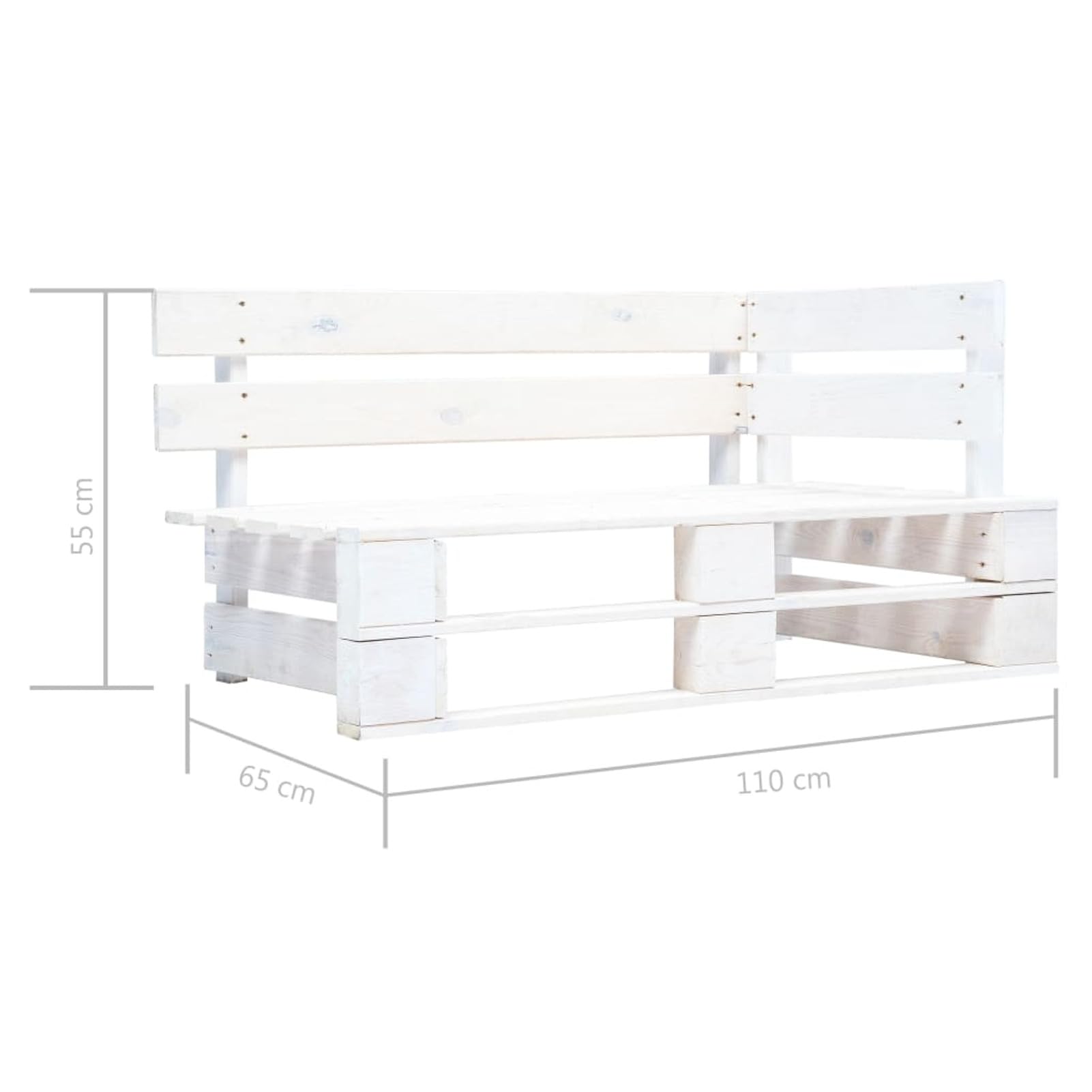 Homgoday Sofá de jardín Esquina de palets Madera Pino impregnada blancosofa Exterior palets Madera Sofa palets Exterior Gris
