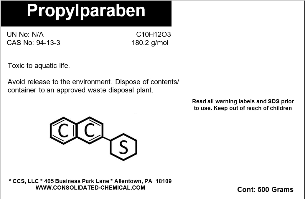 CCS CONSOLIDATED CHEMICAL & SOLVENTS Propyl Paraben High Purity Preservative (1000 Grams)