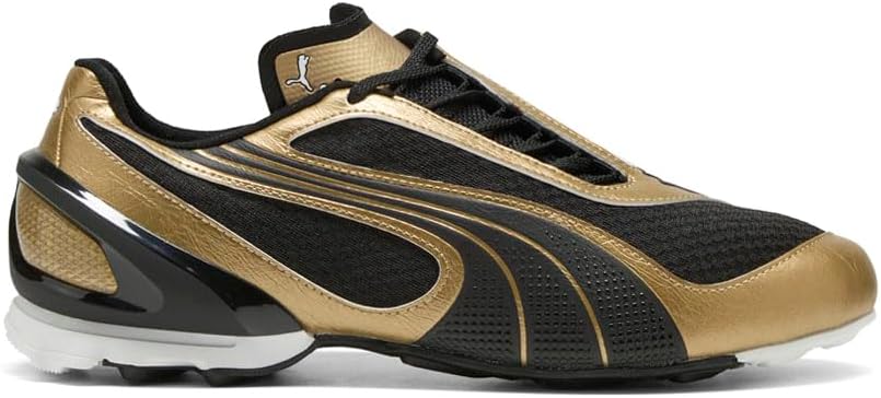 PUMA Mens V S1 Metallic Lace Up Sneakers Shoes Casual - Gold