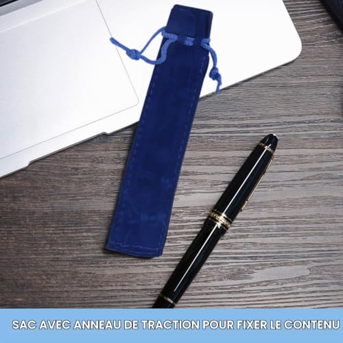 NIZEAMI 50 Pcs Bleu Velvet Pen Pochette Manches de Poche Stylo Sac Etui Crayon Sac – vue 6