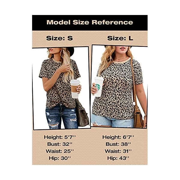 BMJL-Womens-Casual-Cute-Shirts-Leopard-Print-Tops-Basic-Summer-Short-Sleeve-Fashion-Soft-Blouse-Loose-Fit-Tshirt BMJL Women's Casual Cute Shirts Leopard Print Tops Basic Summer Short Sleeve Fashion Soft Blouse Loose Fit Tshirt(MediumLeopard)