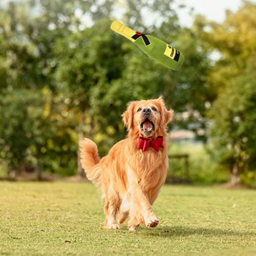 Zimoer Hundespielzeug Quietschend Plüsch Quietschspielzeug Hund Gefüllte Champagner Flasche 22 cm Quietschendes Spielzeug für Welpen, Kleine und Mittlere Hunde, Haustiere