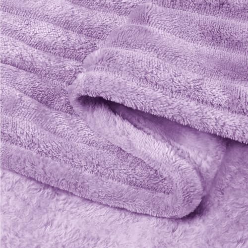 Image of BEDELITE Throw Blanket for Couch, 3D Ribbed Jacquard Soft and Cozy Fleece Throw Blanket for Sofa and Chair, Fluffy Plush Lightweight Blankets for Bed, for Women, 50x60 inches