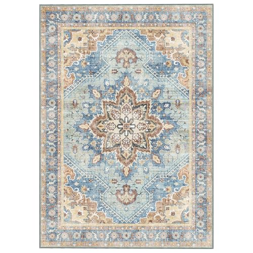 Vintage Boho Area Rug 5'x7' for Living Room, Bedroom, Dining Room, and Laundry Room