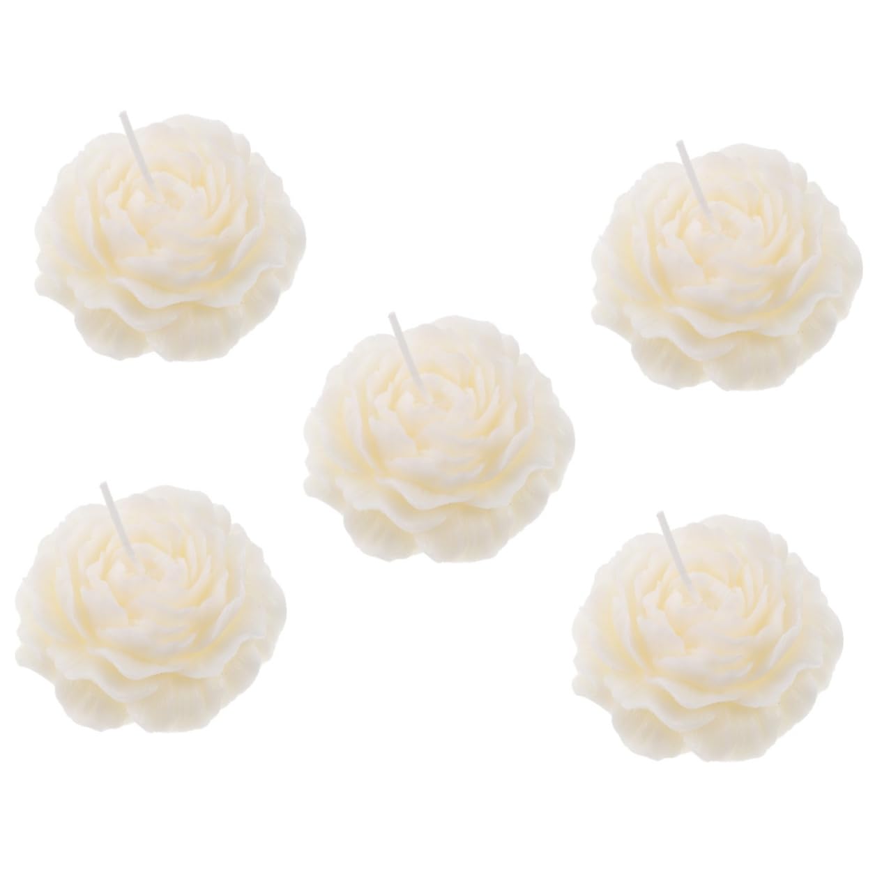 5 Stück Duftende Pfingstrose Aromatherapie Kerze Blumenform Rauchfrei Dekorative Teelichtkerze für Entspannende und Raumduft für Zuhause und Besondere Anlässe