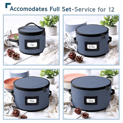 Image of Hearth & Harbor Fine China Storage Containers Hard Shell 5 Piece Set, Blue