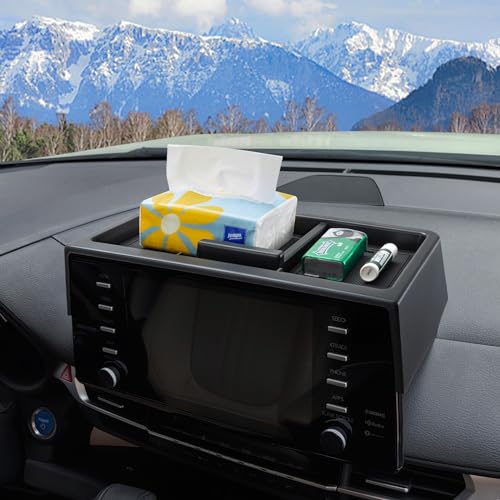 TOPINSTALL 3PCS Organizers Compatible with 2021-2024 Sienna Accessories, Center Console Bottom Tray Armrest Box Organizer Dashboard Storage Tray Phone Holder(Dash Tray Not for 2025) - Thumbnail 4
