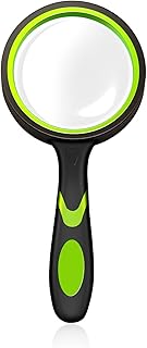 Aruiteng Magnifying Glass ,10X Handheld Reading Magnifier,75mm Magnifying Lens,with Non-Slip Soft Rubber Handle Shatterproof Magnifying Mirror for Reading Repair Observation AruitengTR108