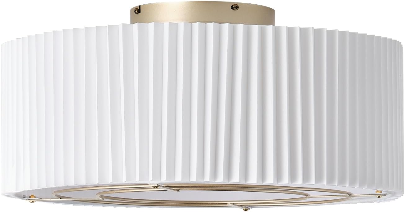 20" Caged Low Profile Ceiling Fan with Light, Flush Mount Boho Ceiling Fan with Light Remote Control, Bladeless 6 Speeds for Bedroom, Nursery, Living Room