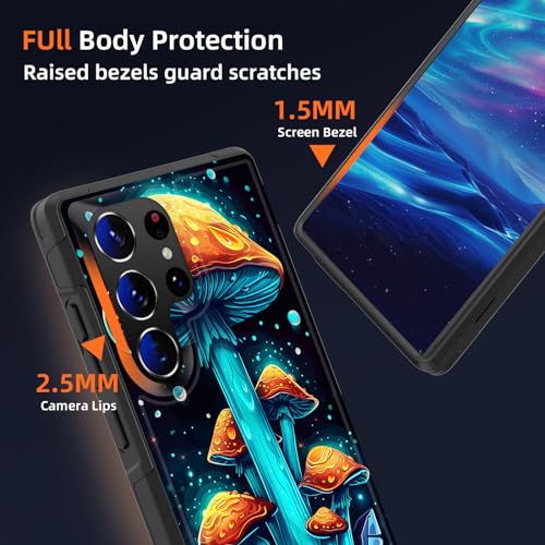 GFEWYTJYJ for Galaxy S24 Ultra Case,[10 FT Military Grade Drop Protection] Non-Slip Heavy Duty Shockproof Phone Case for Samsung Galaxy S24 Ultra 6.8 inch 2024,Magic Mushrooms - image 4