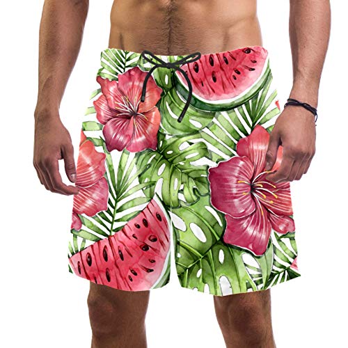 Short de bain pour homme avec doublure en maille tropical multicolore XL
